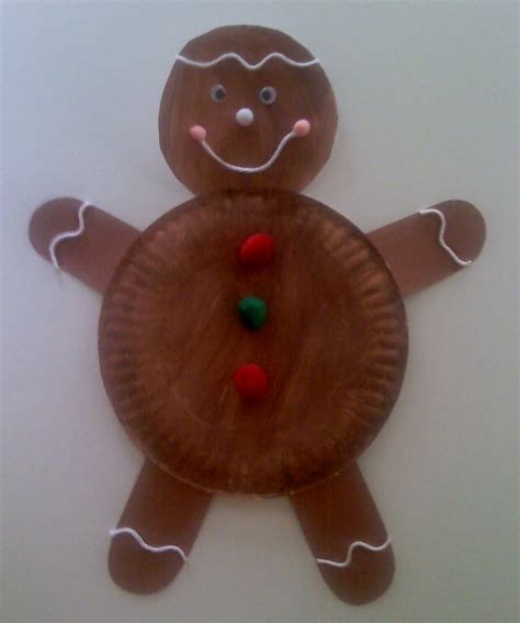crafts  preschoolers paper plate gingerbread man