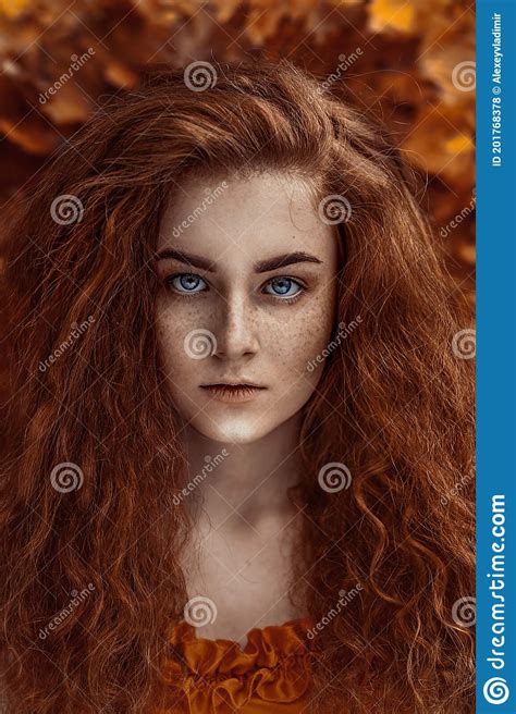 beautiful redhead woman in autumn portrait beauty portrait photoshoot