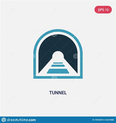 color tunnel vector icon  signs concept isolated blue tunnel