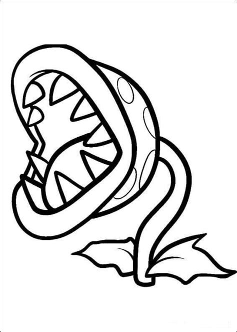 plant  zombies chomper coloring page mario coloring pages super