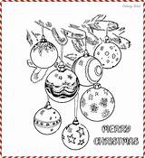 Coloring Christmas Ornaments Pages Tree Printable Decorations Colouring sketch template