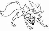 Lycanroc Pokémon Dusk Wolwerock sketch template