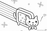 Coloring Cat Pages Nyan Template Printable Kids sketch template