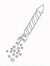 Rocket Colouring Fireworks sketch template
