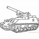 Tanks M43 Sherman Coloringpages101 sketch template
