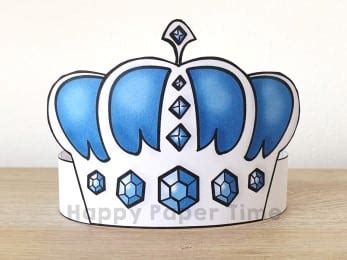 king crown paper template printable kids crafts  happy paper time