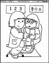Coloring Pages Eye Doctor Optician Kids Help Who People Clipart Colouring Girls Optometrist Popular Dr Library Care sketch template