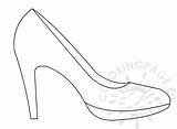 Shoe Heel High Template Coloring Drawing Zapatos Bolsos Shoes Mother Templates Para Alto Tacones Happy Coloringpage Eu Paper sketch template