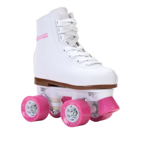 chicago girls classic quad roller skates white junior rink skates