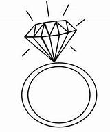 Ring Wedding Coloring Diamond Pages Lainnya sketch template