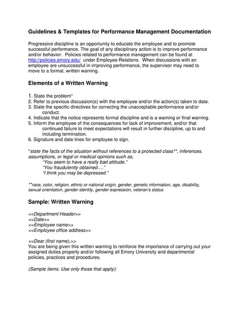 behavior warning letter  employee allbusinesstemplatescom