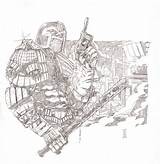 Dredd Judge sketch template