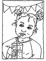 Limonade Meisje Drinkt Drinken sketch template