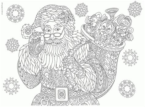 adult christmas coloring pages  print santa clause jkl