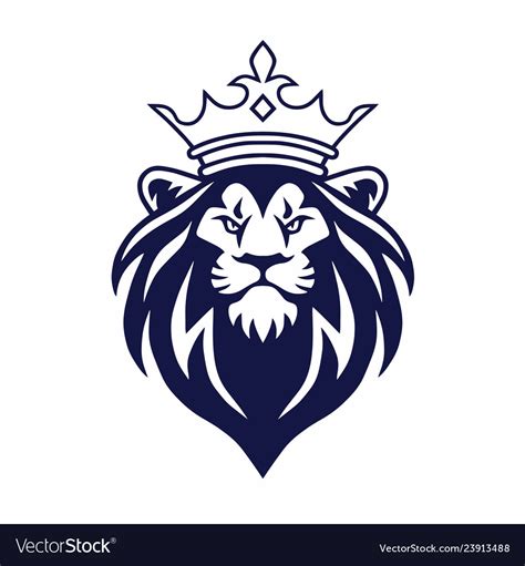 lion  crown logo design royalty  vector image