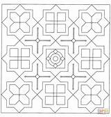 Square Coloring Mandala Pages Mandalas Printable Drawing sketch template