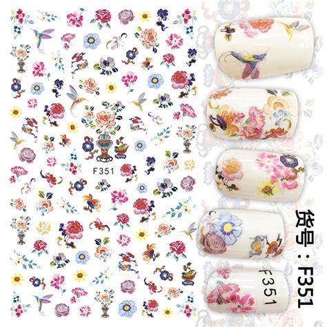 1pcs 3d super thin nail stickers tips nail art adhesive decals manicure