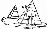 Camel Coloring Pyramid Kids sketch template