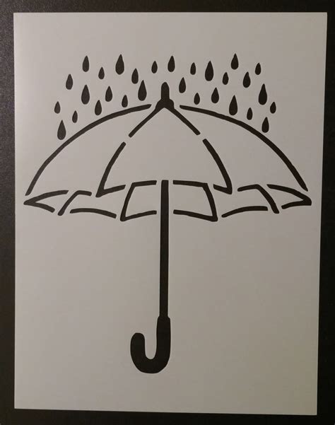 umbrella rain rainy day stencil  custom stencils