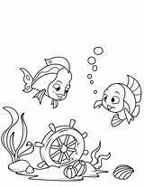 Coloring Sea Bottom Wheel Ship Fish Categories sketch template