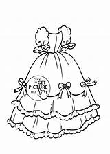 Coloring Pages Dresses Girl Dress Girls Popular sketch template