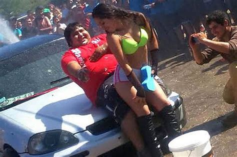 kinky naked car wash angers headmaster but delights lad