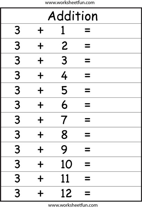 addition facts  worksheets math addition worksheets addition