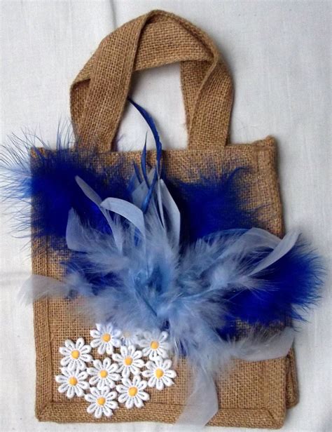 hand decorated jute bag ideal   perfect gift craft gifts