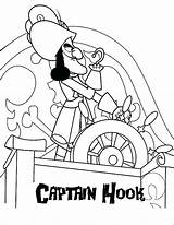 Coloring Captain Hook Pages Interesting Getcolorings Kids Color Getdrawings Holding Wheel sketch template
