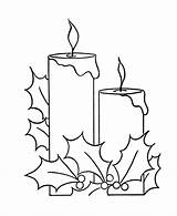 Candle Coloring Christmas Pages Holly Candles Printable Two Color Drawing Colouring Berry Sheet Activity Sheets Print Clipart Border Getdrawings Popular sketch template