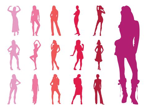 Fashion Models Silhouettes Collection Vector Art
