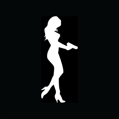 woman with gun sexy sticker vinyl chick girl arms decal shoot cute