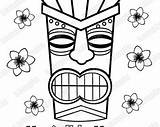 Tiki Mask Coloring Pages Printable Template Head Drawing Finland Etsy Hawaiian Masks Faces Getdrawings Getcolorings Color Party sketch template