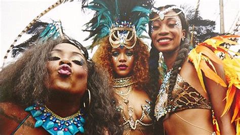 rihanna shares party pictures from barbados carnival itv