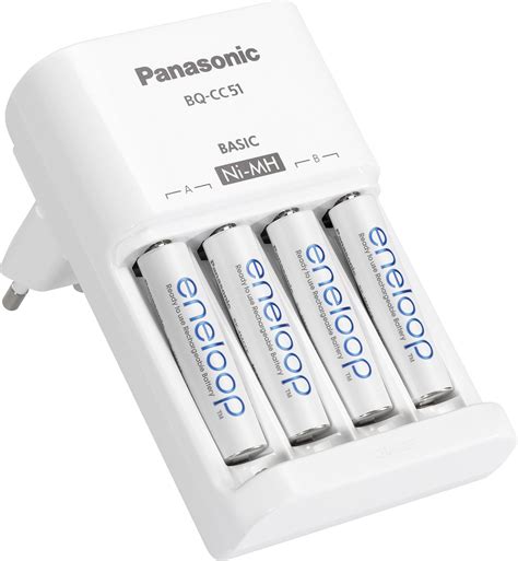 Panasonic Bq Cc51 4x Eneloop Aaa Charger For Cylindrical Cells Incl