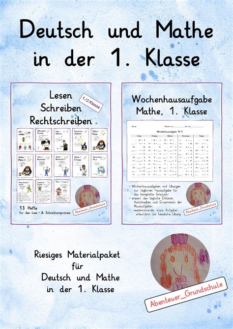 riesiges materialpaket mathe und deutsch  klasse