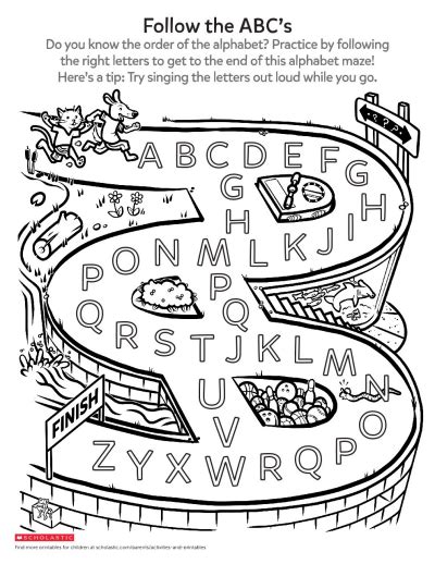 abc maze worksheets worksheets