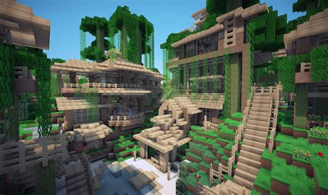 minecraft jungle house mega wallpapers