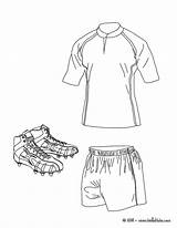 Rugby Coloring Shirt Shorts Shoes Pages Hellokids Print Color Online sketch template