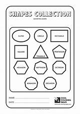 Shapes Geometric Kids Coloring Pages Printable Cool Geometry Shape Collection Template sketch template