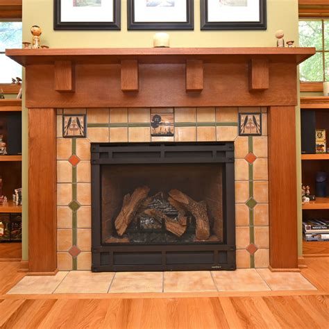 craftsman style fireplace  model serreholiday