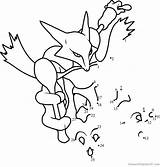 Dot Alakazam Dots Pokémon sketch template