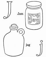 Coloring Pages Letter Letters Color Objects Jug Numbers Learning Years Abc sketch template