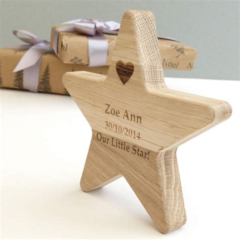 personalised oak baby  star keepsake  edgeinspired notonthehighstreetcom