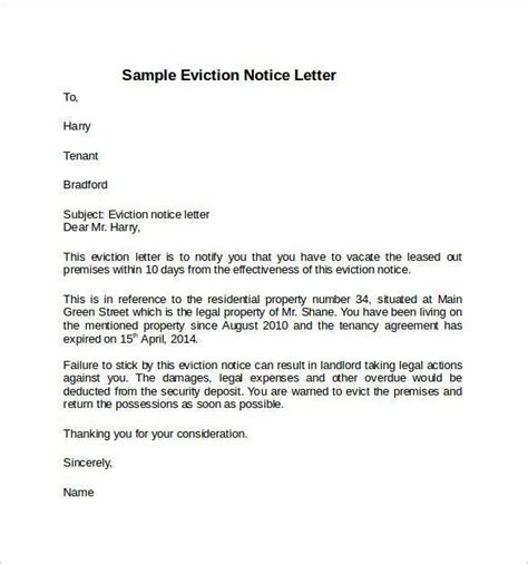 notice  vacate template innovative  sample notice  vacate letters