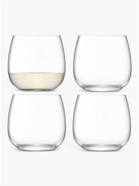 Lsa International Borough Stemless White Wine Glasses Set Of 4 370ml