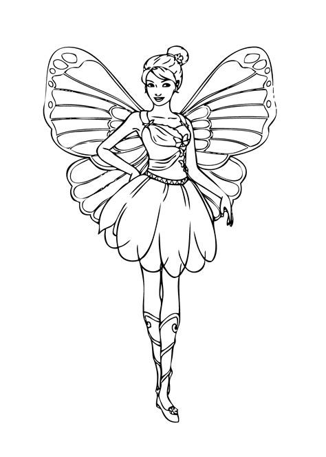 barbie fairy coloring page  girls printable  fairy coloring