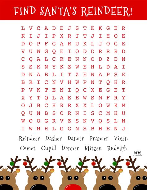 printable holiday word searches