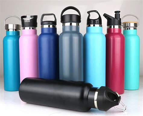 high quality black sports water bottle ml double wall stainless