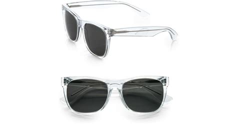 lyst retrosuperfuture translucent wayfarer sunglasses in white for men